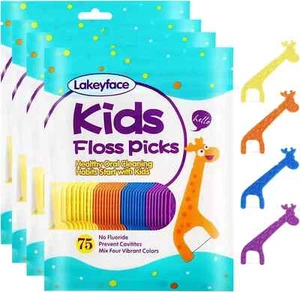 300 Count Kids Flossers, Cute Giraffe Kids Floss Picks, No Fluoride BPA Free - Picture 1 of 4