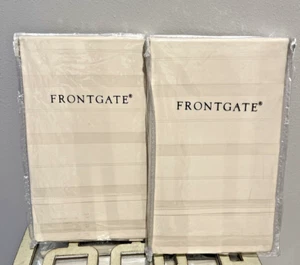 Frontgate Resort Variegated Striped Sham EURO SHAM SET (2) Ivory Bedding 25x25 - Picture 1 of 6