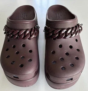 Zueco de cadena de sirena Crocs para hombre talla 12 cereza oscura tacón alto plataforma LGBTQ - Imagen 1 de 9