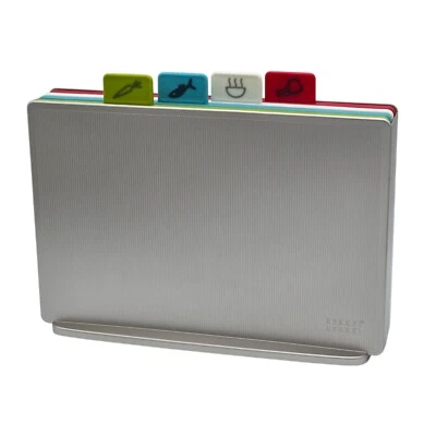 Joseph Joseph Index Regular Chopping Board Set - Silver 60131 Colour Coded Fish - Image 1 of 4