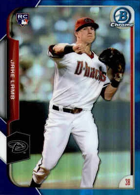 2015 Bowman Chrome Blue Refractors #168 Jake Lamb Card 02/150  - Image 1 of 2