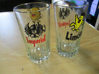 Imperial CR Beer Glasses Barware  Ad Glasses Cartago & Limon - 5 1/2 Inch