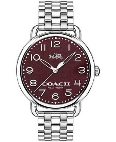 Orologio Coach Delancey Donna Quadrante Borgogna Bracciale Acciaio Inox 14502264