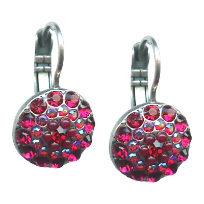 Earrings By Mariana Woman Stunning Lt Siam and Red Coral Swarovski Crystals - Image 1 of 4