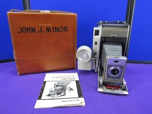 Vintage Gray Polaroid Land Camera 850 Electric Eye w/ Case and Flash Module - Picture 1 of 15