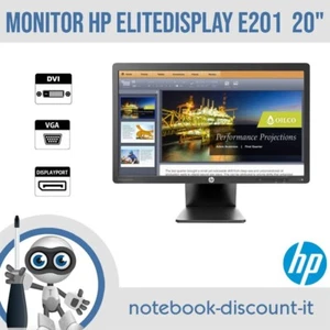 Monitor HP EliteDisplay E201  Schermo 20" LED Per PC DESKTOP  16:9  GRADO B - Imagen 1 de 5