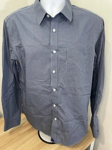 Untuckit Large Blue Gingham Check Button Shirt 100% Cotton Wrinkle Free - Picture 1 of 7