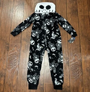 NBC Jack Skellington and Zero Soft Fleece Hooded Costume Pajama Sleeper - Picture 1 of 5