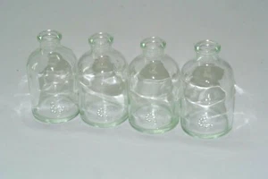Qty 4 Glass Serum Vials, 2 oz. (3" Tall; 0.5" Opening) - No Lids - Picture 1 of 4