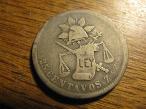 1888 Mexico 25 Centavos Silver    # A TYT - Picture 1 of 2