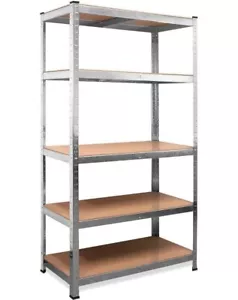 Scaffale 5 Ripiani Metallo e Legno 180x90cm Carichi Pesanti Scaffalatura Zincata - Bild 1 von 5