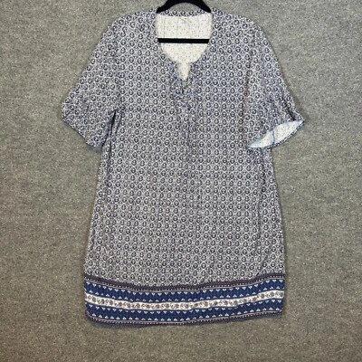 Old Navy Dress Womens Large Blue Mini Flowy Loose Floral Bohemian Cottage Core - Image 1 of 4