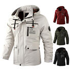 Mens Fall Windbreaker Jacket Outdoor Waterproof Sports Jacket Zipper Warm Coat