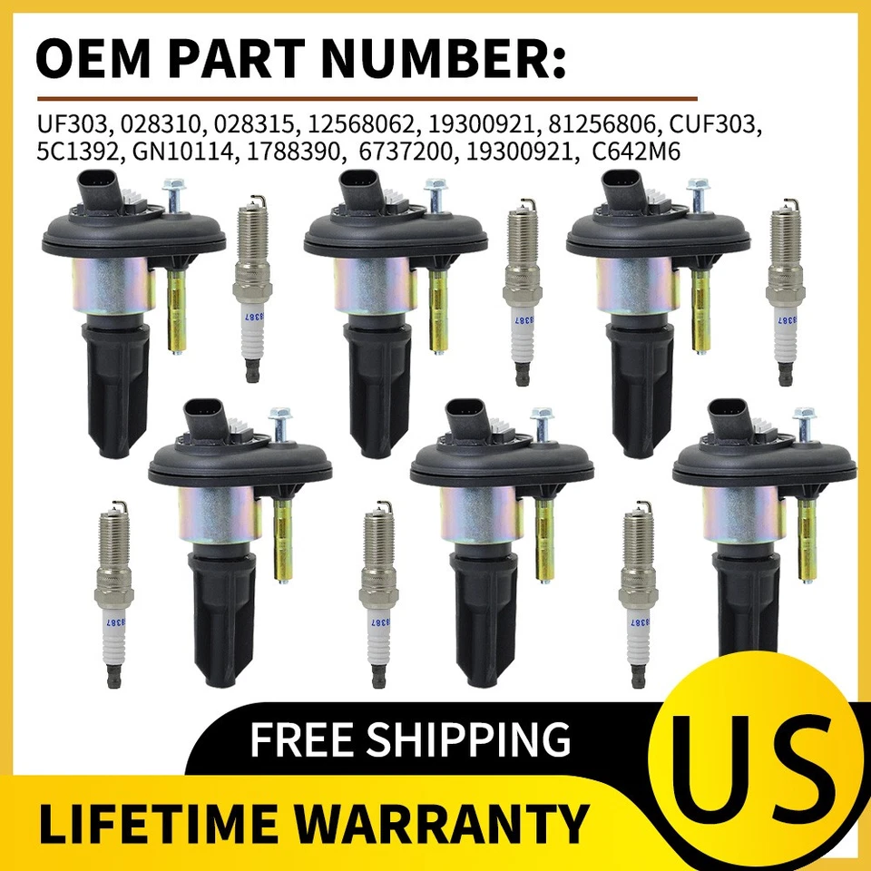 Bobina de encendido OEM + bujías de iridio para 02-05 Chevrolet Trailblazer EXT 4,2 L Foto 1 de 4