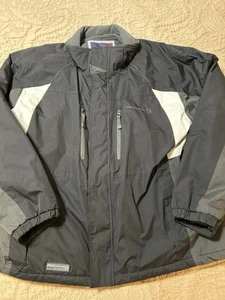 Free Country FCXtreme Mens XL Jacket Fleece Lined HOOD Black Gray White - Picture 1 of 9