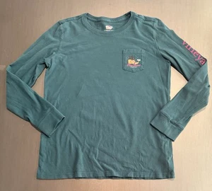 Vineyard Vines Girl's Reindeer Whale Long Sleeve Green T-Shirt LARGE (14) - Picture 1 of 11