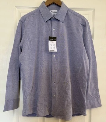 NWT Bill Blass Fine Gauge Slim Fit Long Sleeve Button Dress Shirt Stretch SZ L - Image 1 of 4
