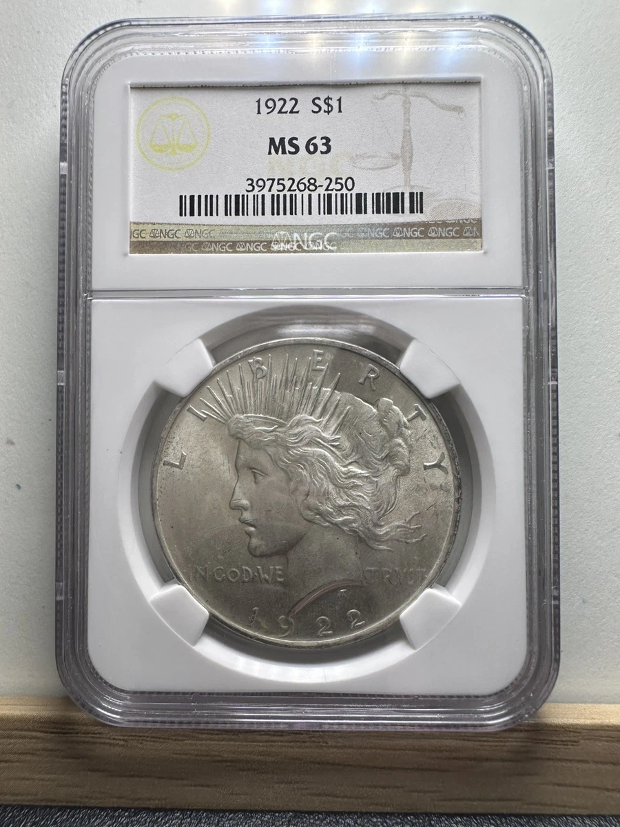 1922 MS 63 Graded Peace Dollars for sale | eBay