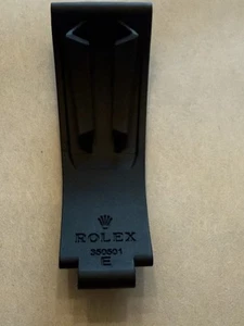 FULL SET-AUTHENTIC ROLEX OYSTERFLEX 20MM Black Rubber Band 350501 SIZE Length - Picture 1 of 5