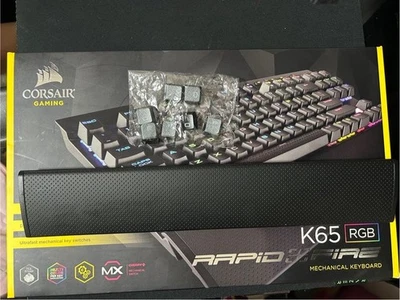 Corsair K65 RGB Mechanical Gaming Keyboard Silver Speed Switch Wired Tested - Image 1 of 3