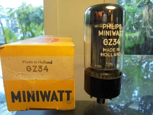 PHILIPS GZ34 NOS F31 TYP BELGIEN MADE NEW OLD STOCK TESTED VINTAGE VALVE TUBE - Bild 1 von 11