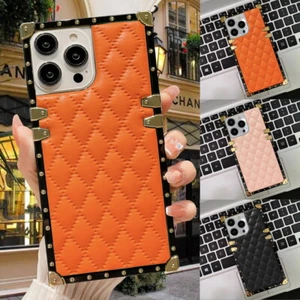 3D Down Jacket CC Style Soft Leather Square Trunk Case Cover for iPhone Samsung - Picture 1 of 35