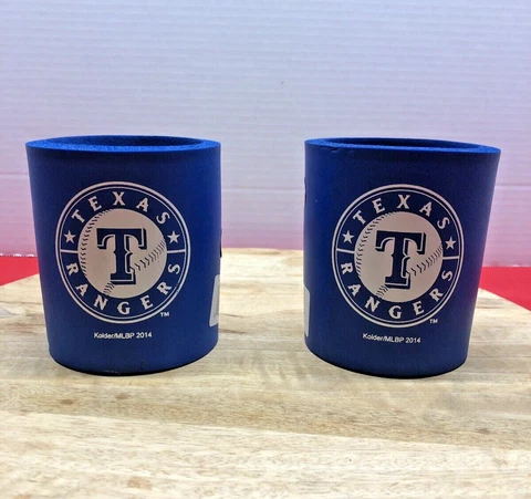 Texas Rangers Koozie Can Cooler Beer Soda 2014 Foam New MLB with tags! NICE! Cover