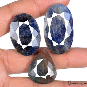 Natural Best Blue Sapphire Untreated Mix Faceted Gemstones 300 Ct Certified Lot - Picture 1 of 7