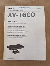 INSTRUCCIONES XV-T600 SONY  PICTURE COMPUTER