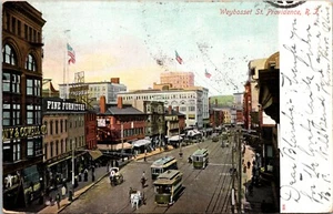 Weybosset Street Providence Rhode Island Postcard 1905 UND street cars horses - Picture 1 of 2