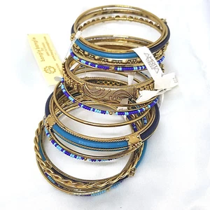 AMRITA SINGH - Gorgeous 18 bangles - Monaco Blues & Turquoise - NEW WITH TAGS - Picture 1 of 4