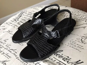 SAS Tripad Comfort Womens Sandals Size 9 N Black Leather Open Toe Slingback - Picture 1 of 9