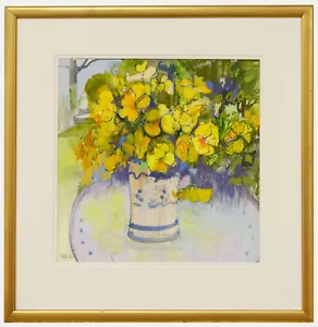 Nola Armstrong - 20th Century Mixed Media, Pansies in the Garden - Picture 1 of 7