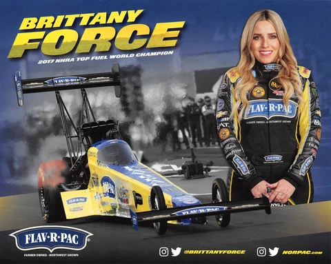 2022  ---  BRITTANY FORCE FLAV-R-PAC TOP FUEL DRAGSTER NHRA HANDOUT / POSTCARD Cover