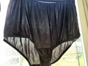 2 Black Vanity Fair Panties 8 46 Silky Satin Nylon Semi Sheer Granny 15-712 J6 - Picture 1 of 14