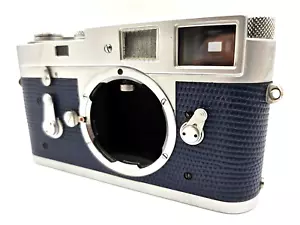 LEICA M2 CHROME BLUE LEATHER REPLACED 35MM RANGEFINDER FILM CAMERA BODY - Picture 1 of 14