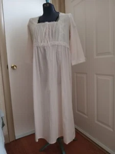 Laura Ashley Sleep Peachy  Pink 100% Cotton Nightgown M - Picture 1 of 6