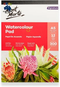 300Gsm German Paper 12 Sheet Watercolour Pad, A5 Size - Picture 1 of 12