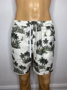 Onia Charles Trunk Swim 6.5”  BoardShorts Men’s Size L Printed White - Picture 1 of 10