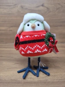 Wondershop Target Fabric Bird Decorative Figurine w/ Red Sweater & Wreath - Fika - Picture 1 of 6
