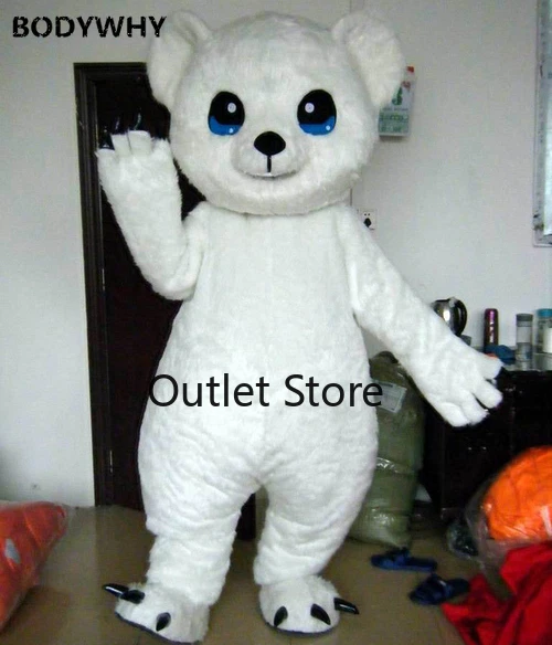White Polar Bear Mascot Costume Suit Cosplay Party Outfits Advertising Carnival - Image 1 of 1