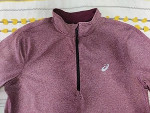 Asics Men's Cold Weather Half Zip Fleece Large Pullover Deep Mars Heather - Picture 1 of 14