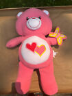 2004 Care Bears Love A Lot Pink Plush Bear W/ Butterfly Rare