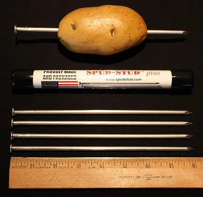 8" Food Grade Stainless Steel Potato Nails Baking Spikes - 4 Nails - Made in USA - Image 1 of 2