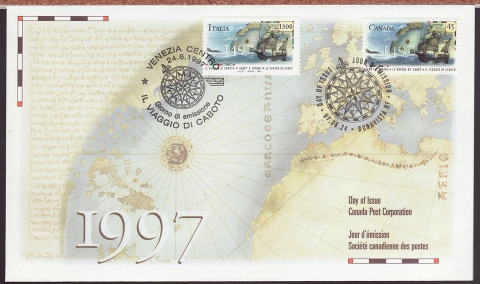 1997 / Joint Issue OFDC Canada #1649 / Italy #2162 - Cabot's Sailing Ship - Image 1 of 1