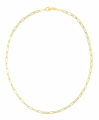 Collana In Catena A Anelli Di Carta Da 3,5 Mm In Oro Giallo 14K TUTTE LE TAGLIE - Immagine 1 di 3