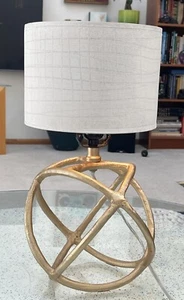 VTG WEST ELM Geometric Costal Decor Brass Gold Metal Table Side Lamp GREAT - Picture 1 of 8