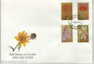 LOVELY FDC FROM ZAMBIA 1989 FROM ZAMBIA 'WILDFLOWERS' - Picture 1 of 1