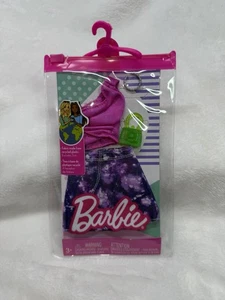 Nuevo Conjunto Barbie Con Accesorios Top Falda Pulsera Cartera Rosa Púrpura - Imagen 1 de 2