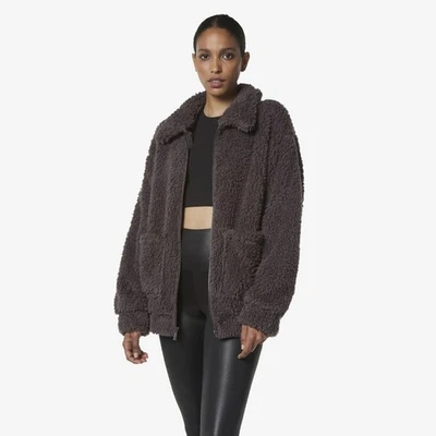 Chaqueta de novio Marc New York gris de felpa de piel sintética informal de gran tamaño talla XL para mujer Foto 1 de 4